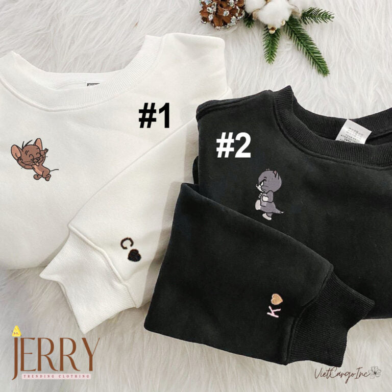 Embroidered Tom & Jerry Hoodie