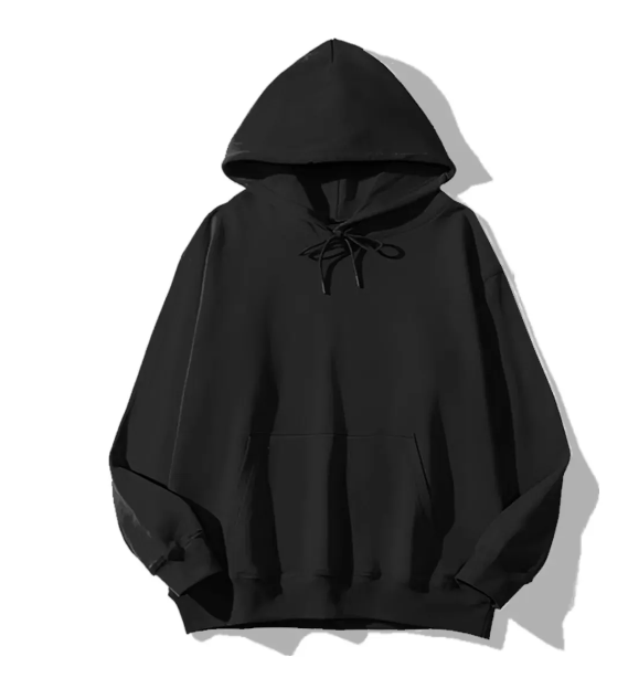 Black hoodie with white 2024 lines