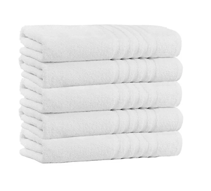 5 White body towels