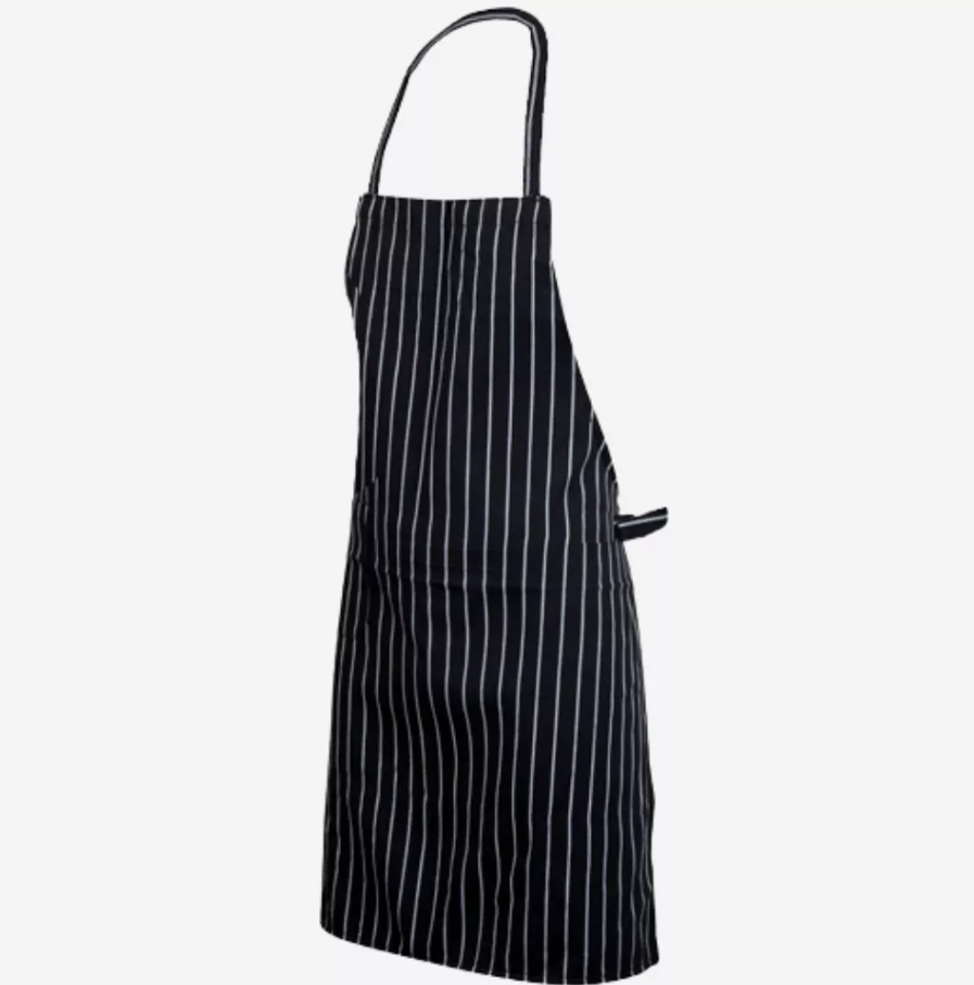 Complete kitchen apron - black stripes