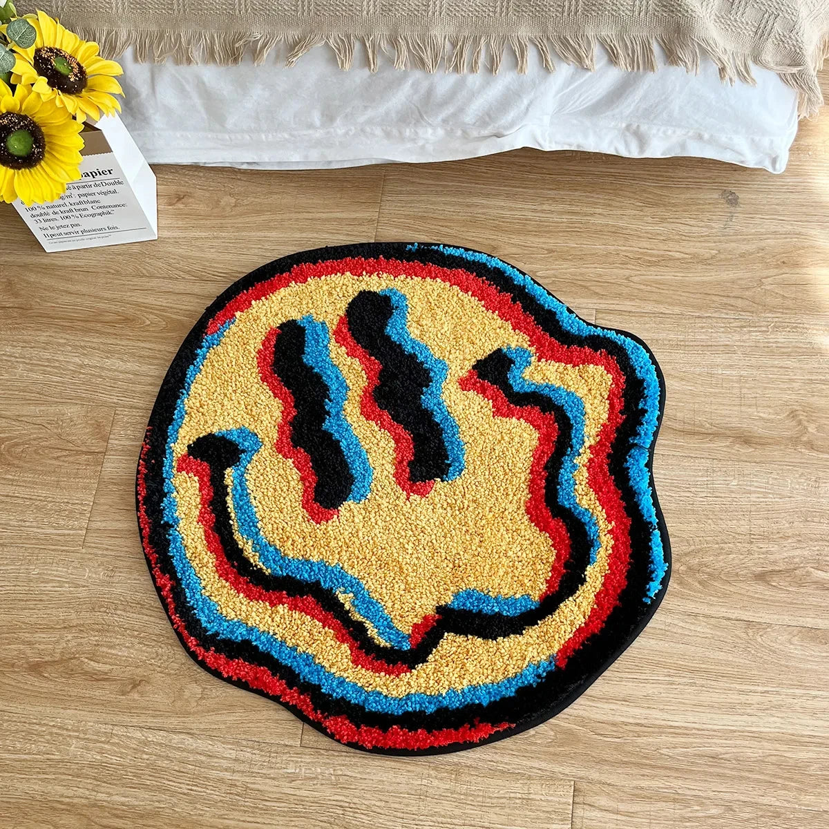 3D Effect Smiley Rug