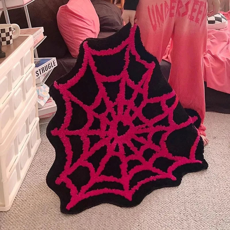 Spider Webs Heart Rug