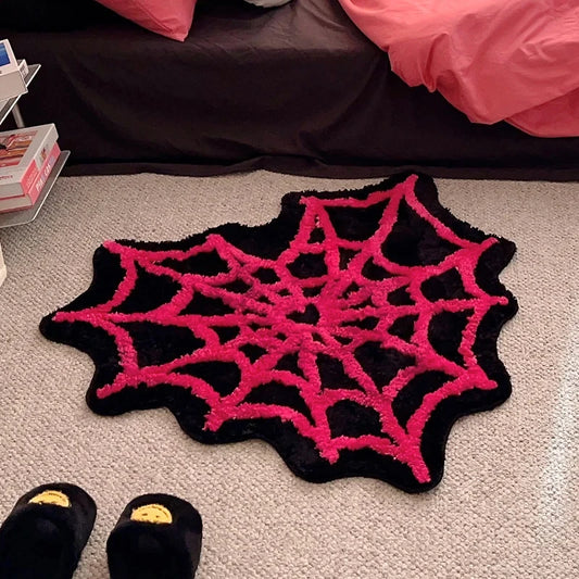 Spider Webs Heart Rug