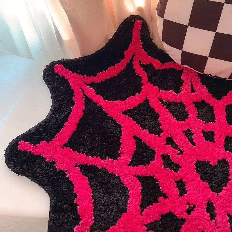 Spider Webs Heart Rug