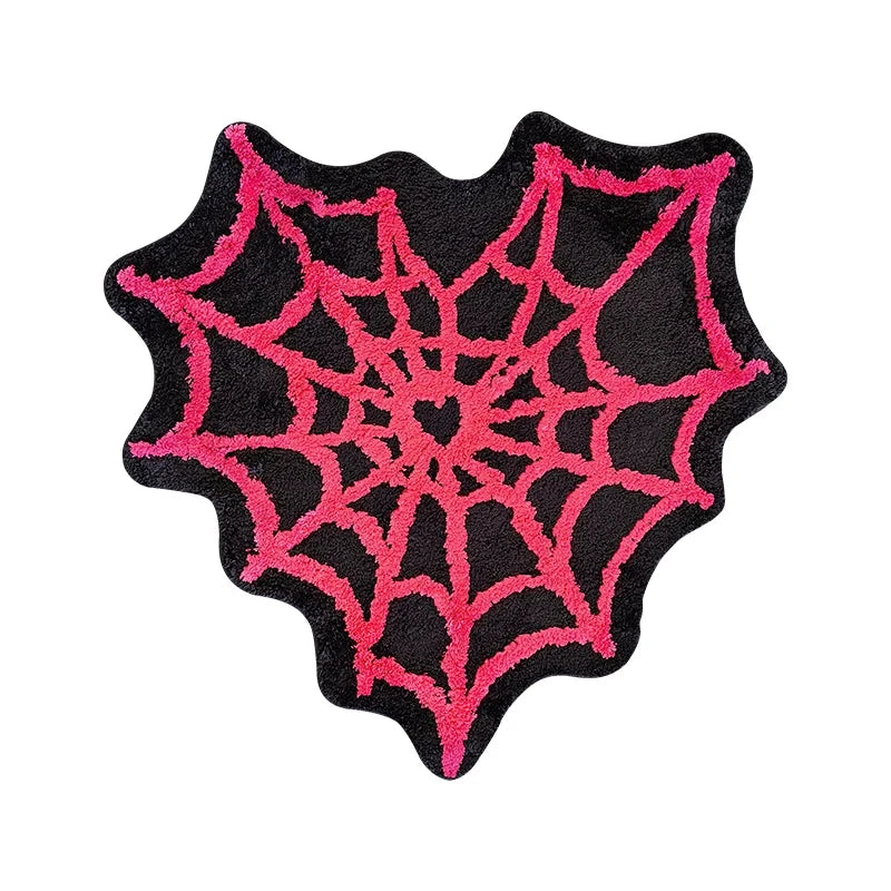 Spider Webs Heart Rug