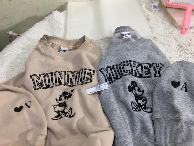 Embroidered Mickey and Minnie Hoodie