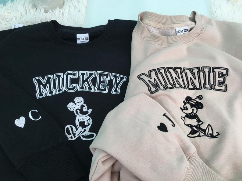 Embroidered Mickey and Minnie Hoodie