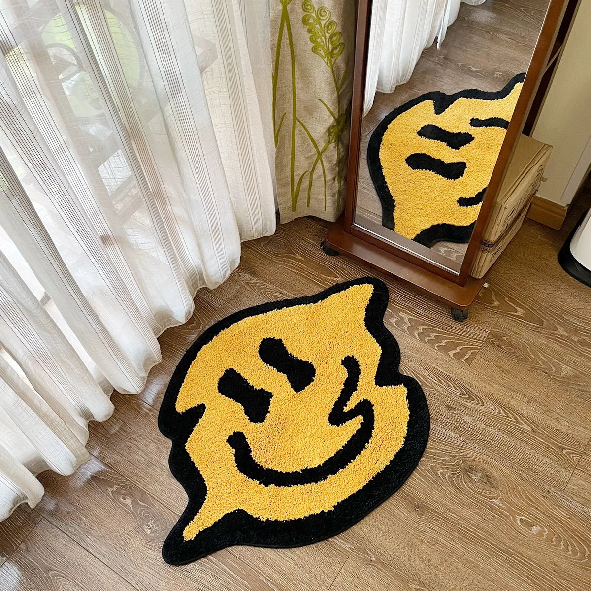 Smeared Smiley Rug